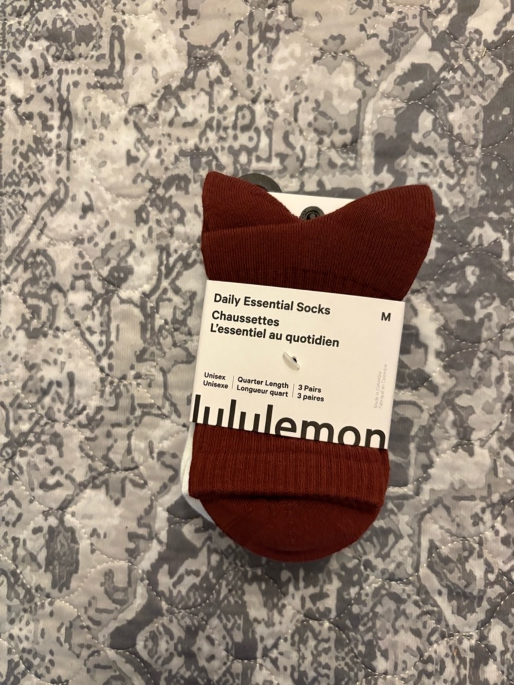 NWT Lululemon Daily Essential quarter length Socks 3 pack medium